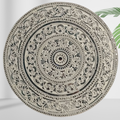 Royal Ivory Mandala Lippan Art Wall Decor – Handcrafted Mirror Work Statement Piece (20x20 Inch MDF)