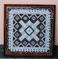 Classic Geometric Lippan Art Decor – Handcrafted Mirror Work Panel (8x8 Inch MDF) | Wall & Table Decor