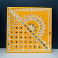 Sunshine Dual Pattern Lippan Art Decor – Handcrafted Mirror Work Panel (8x8 Inch MDF) | Home Decor