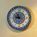 Aqua Mandala Lippan Art Wall Clock – Handcrafted Mirror Work Decor (15x15 Inch MDF)