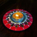 Festive Glow Lippan Art Tealight Holder Set – Handcrafted Mirror Work (5 Inch) | Diwali & Home Decor