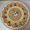 Sunburst Lippan Art Wall Clock – Handcrafted Mirror Work Decor (15x15 Inch MDF)