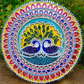 Royal Peacock Lippan Art Wall Plate – Handcrafted Mirror Work Decor (12x12 Inch MDF)