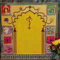 Grand Wedding Hath Thapa Lippan Art Wall Panel – Handcrafted Ganpati Arch Design (24x24 Inch) | Traditional Marriage Decor