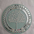 Serenity Tree Lippan Art Wall Decor – Handcrafted Mirror Work Panel (10x10 Inch MDF) | Minimal Ethnic Wall Art