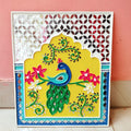 Peacock Arch Lippan Art Wall Decor – Handcrafted Mirror Work Panel (12x10 Inch MDF)